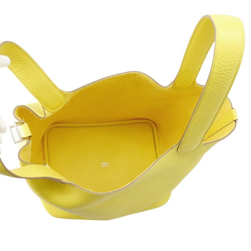 エルメス ハンドバッグ ピコタンロックMM ライム/シルバー金具 トリヨンクレマンス Y刻印 HERMES トートバッグ