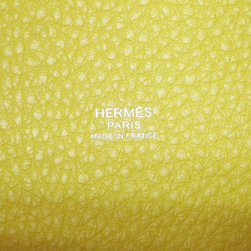 エルメス ハンドバッグ ピコタンロックMM ライム/シルバー金具 トリヨンクレマンス Y刻印 HERMES トートバッグ