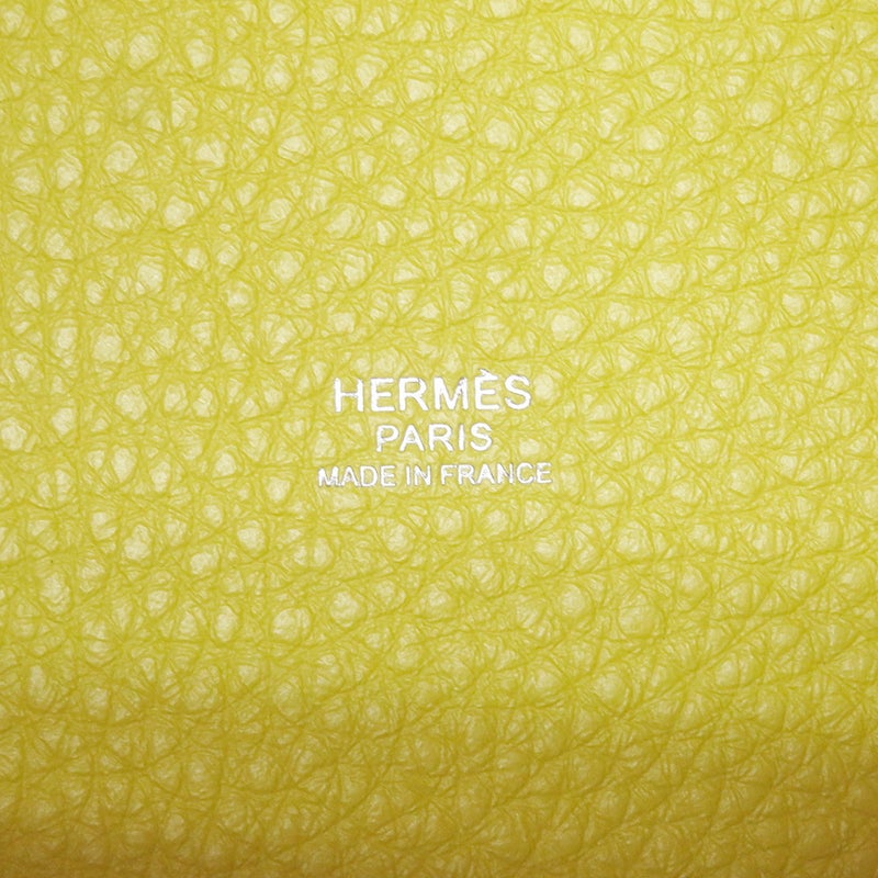 エルメス ハンドバッグ ピコタンロックMM ライム/シルバー金具 トリヨンクレマンス Y刻印 HERMES トートバッグ