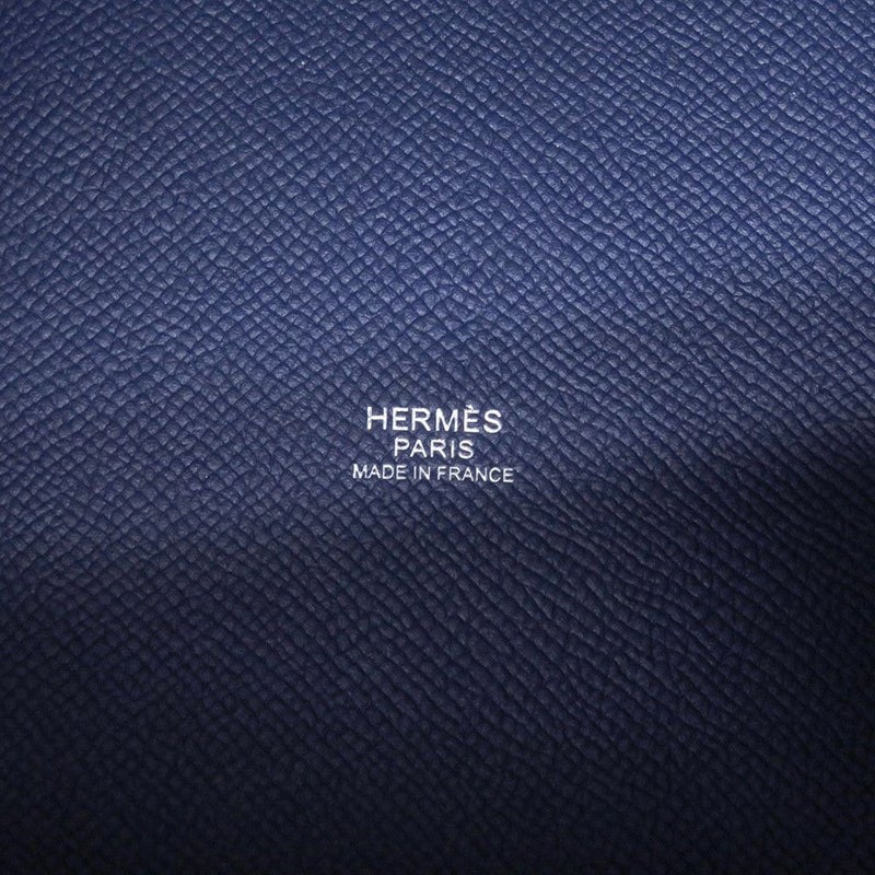 エルメス ハンドバッグ ピコタンロックMM トレサージュ ブルーアンクル/ブリック/ブラック/シルバー金具 エプソン D刻印