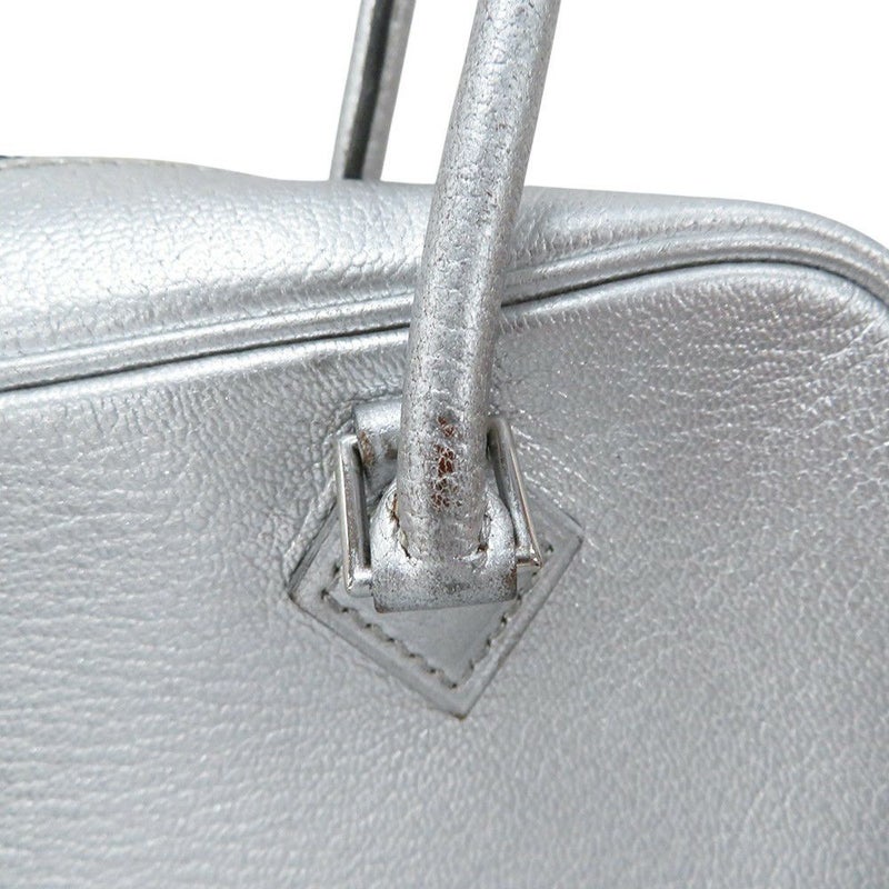エルメス ハンドバッグ プリュム ミニ シルバー/シルバー金具 シェブルミゾル □H刻印 HERMES オリンピック限定