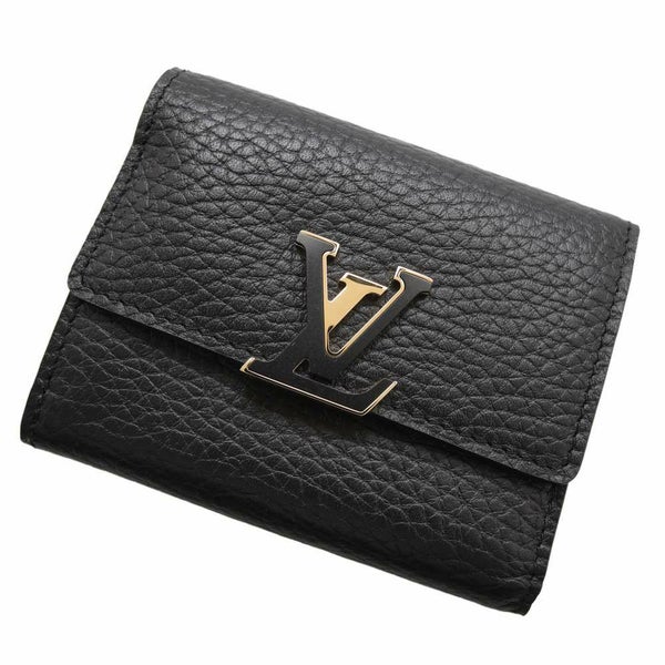 ルイヴィトン 財布 トリヨンレザー ポルトフォイユ・カプシーヌXS M68587 LOUIS VUITTON ヴィトン 三つ折り 折りたたみ ブラック 黒