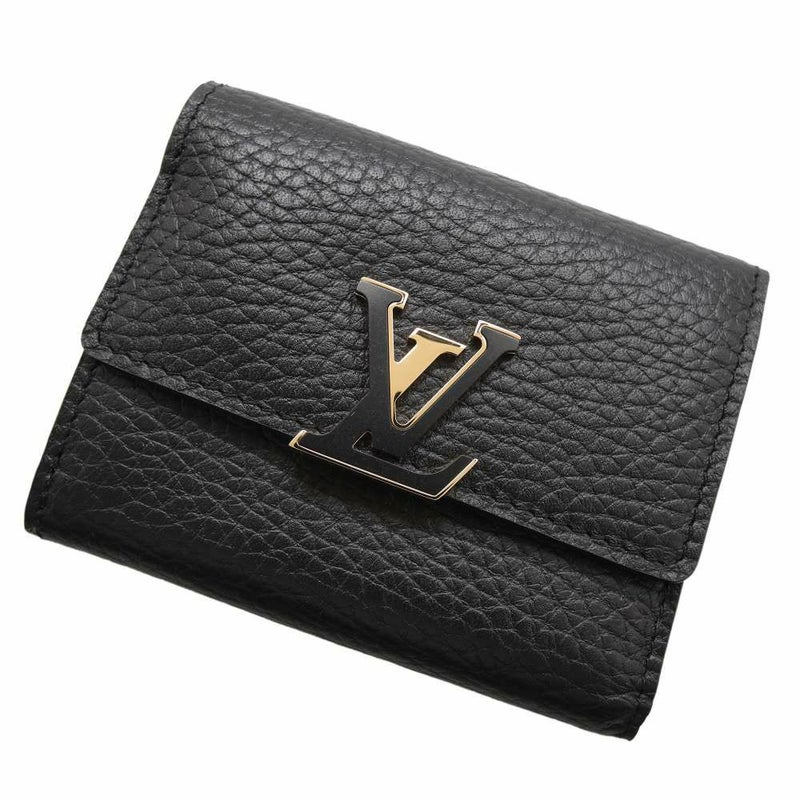 ルイヴィトン 財布 トリヨンレザー ポルトフォイユ・カプシーヌXS M68587 LOUIS VUITTON ヴィトン 三つ折り 折りたたみ ブラック 黒