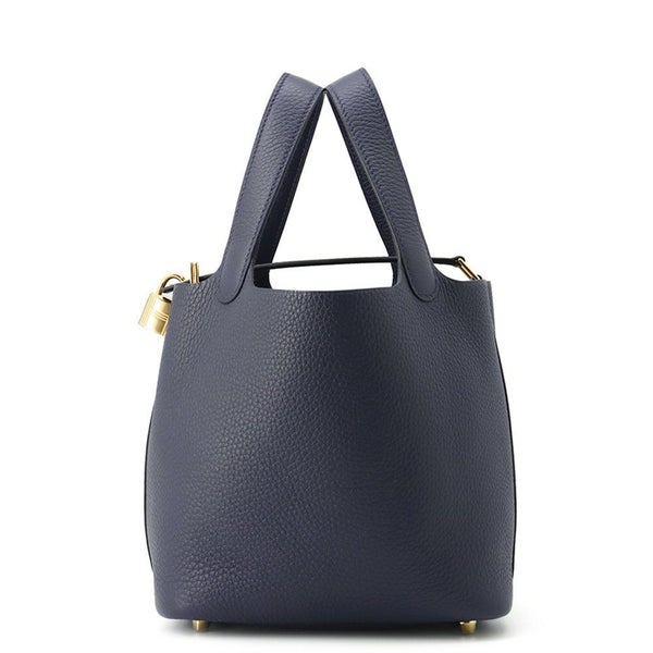 エルメス ハンドバッグ ピコタンロックPM ブルーニュイ/ゴールド金具 トリヨンクレマンス K刻印 HERMES トートバッグ