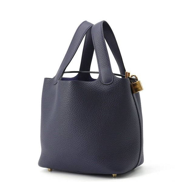 エルメス ハンドバッグ ピコタンロックPM ブルーニュイ/ゴールド金具 トリヨンクレマンス K刻印 HERMES トートバッグ