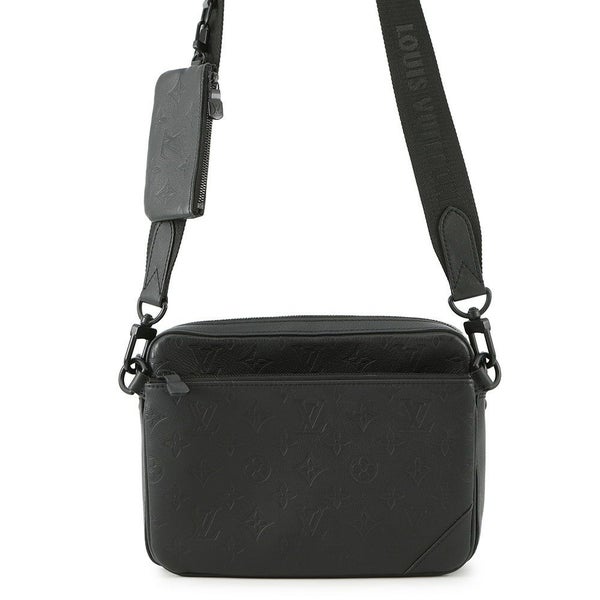 ルイヴィトン ショルダーバッグ モノグラム・シャドウ トリオ・メッセンジャー M46602 LOUIS VUITTON ブラック 黒