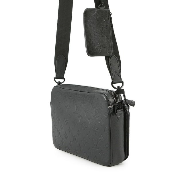 ルイヴィトン ショルダーバッグ モノグラム・シャドウ トリオ・メッセンジャー M46602 LOUIS VUITTON ブラック 黒