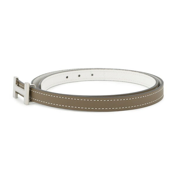 エルメス ベルト Hリバーシブル エトゥープ/ホワイト/シルバー金具 スイフト/エプソン W刻印 レディースサイズ70