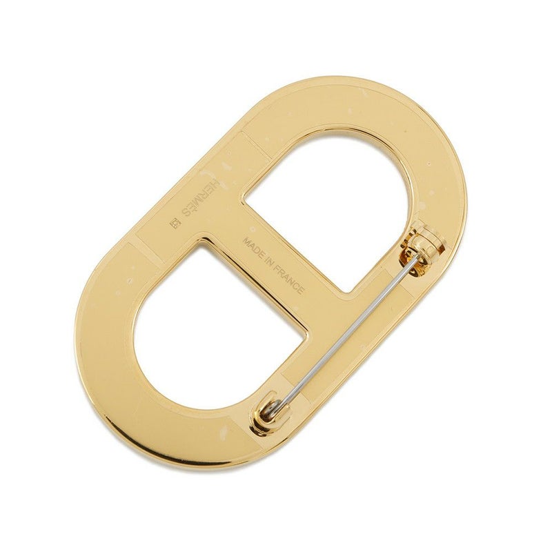 エルメス ブローチ シェーヌダンクル プシエール/ゴールド金具 エプソン HERMES アクセサリー