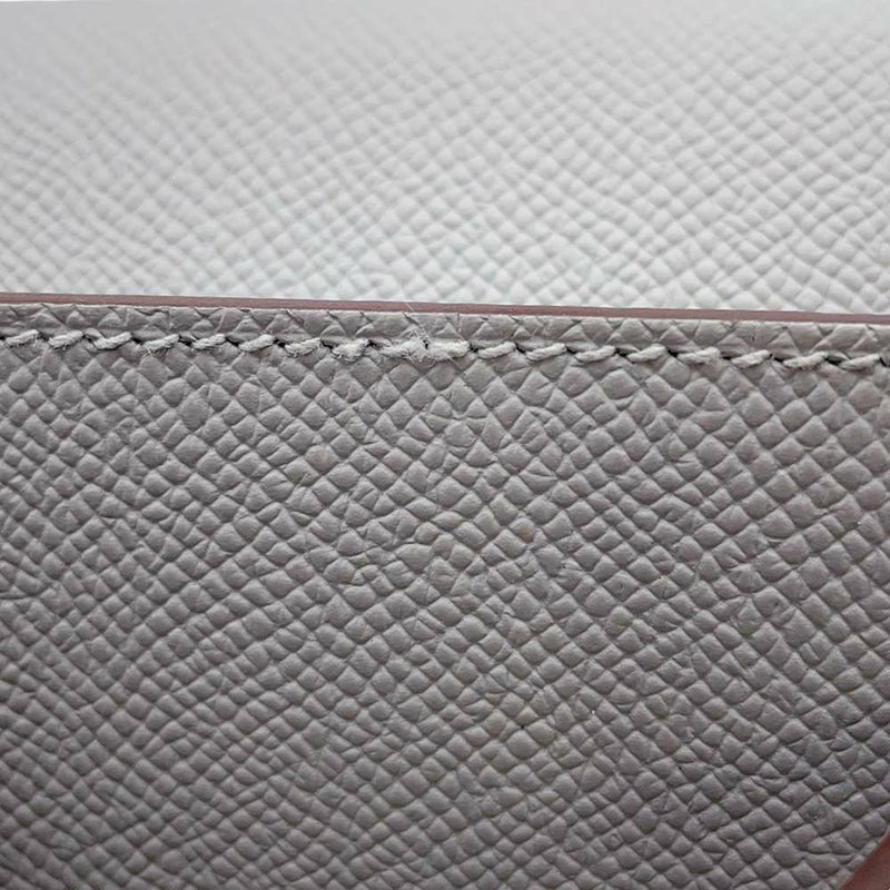 エルメス ハンドバッグ ケリー25 外縫い ブルーグラシエ/クレ/シャンパンゴールド金具 ヴォーエプソン B刻印 2way SPO