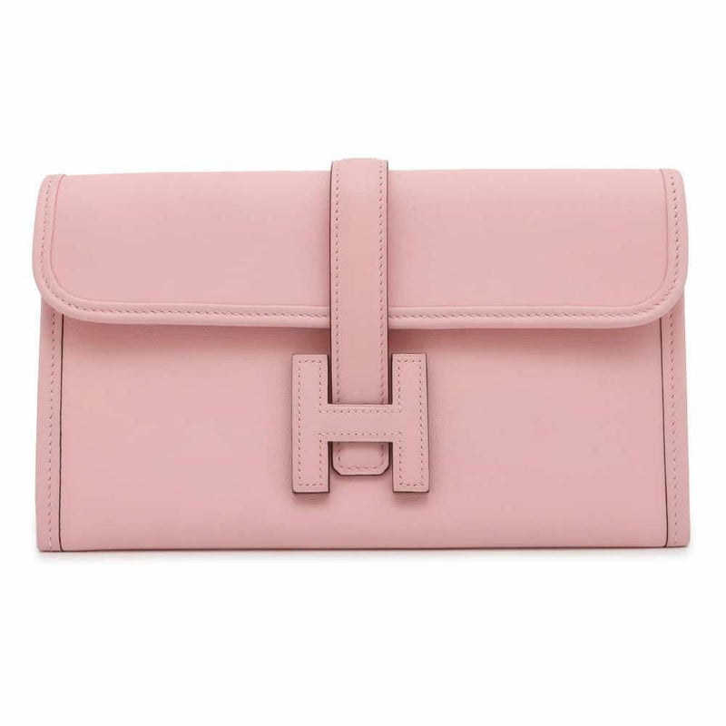 エルメス 長財布 ジジェ デュオ ローズサクラ/シルバー金具 スイフト Z刻印 HERMES 財布