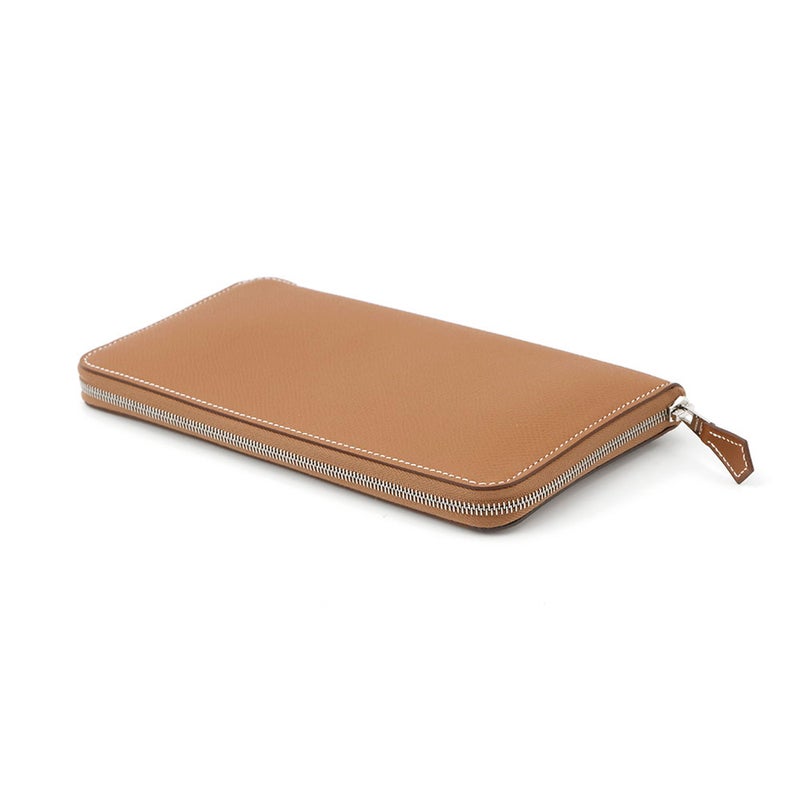 エルメス 長財布 アザップロング シルクイン ゴールド/シルバー金具 エプソン W刻印 HERMES 財布