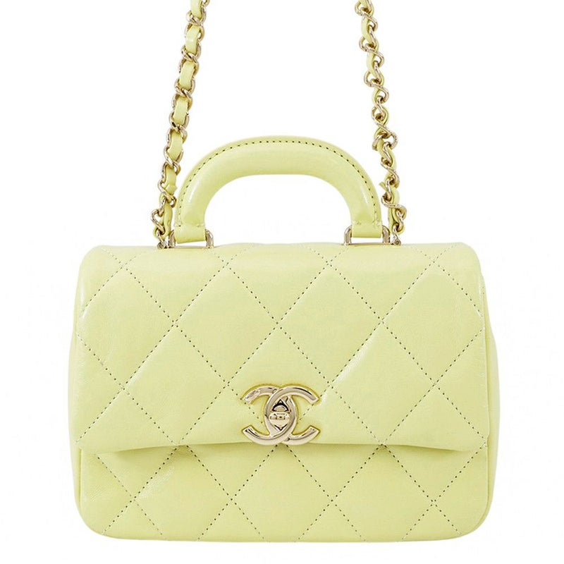 シャネル ハンドバッグ ココマーク マトラッセ ミニトップハンドル シャイニーカーフレザー AS4543 2way