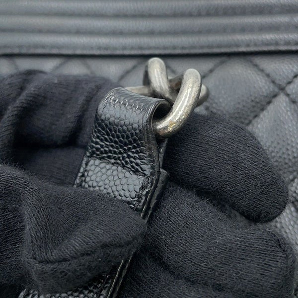 シャネル チェーンショルダーバッグ ボーイシャネル ラージ マトラッセ ココマーク A92193 CHANEL 黒