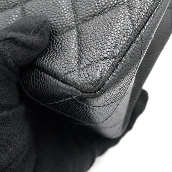 シャネル チェーンショルダーバッグ デカマトラッセ 30 ココマーク キャビアスキン ダブルチェーン A11869 CHANEL デカマト 黒