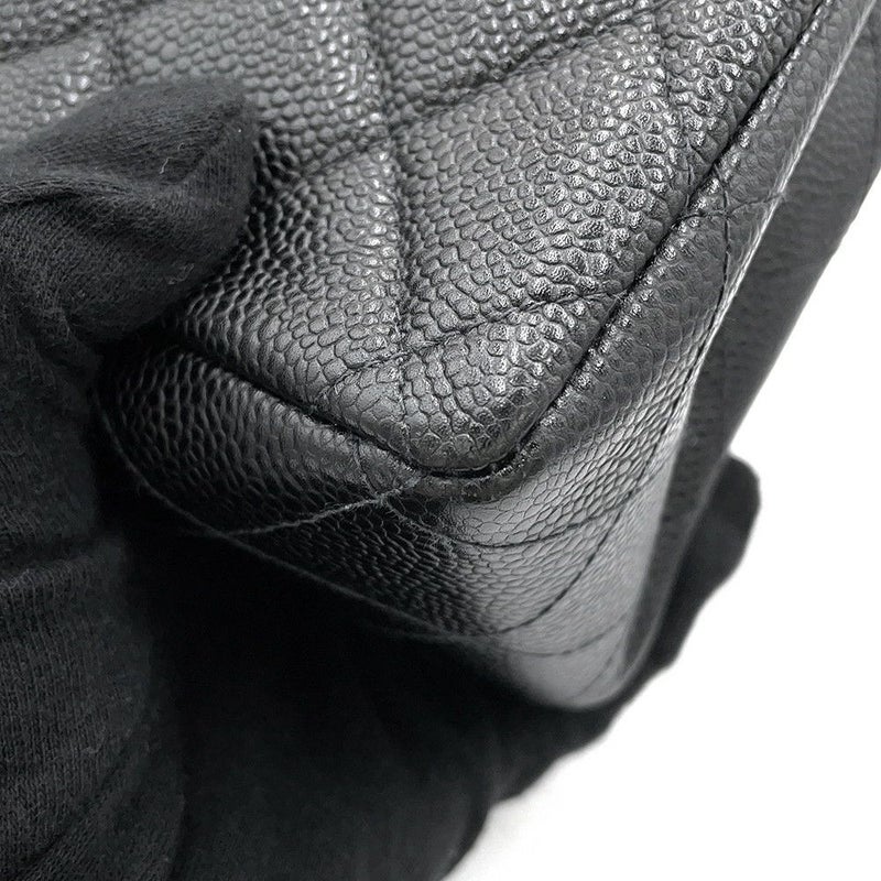 シャネル チェーンショルダーバッグ デカマトラッセ 30 ココマーク キャビアスキン ダブルチェーン A11869 CHANEL デカマト 黒