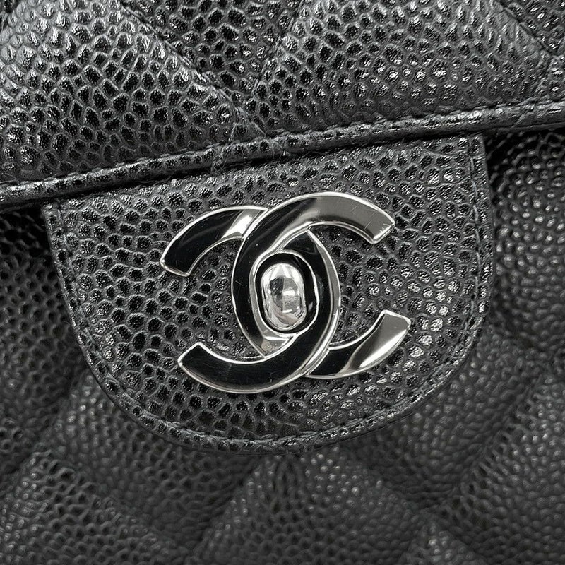 シャネル チェーンショルダーバッグ デカマトラッセ 30 ココマーク キャビアスキン ダブルチェーン A11869 CHANEL デカマト 黒