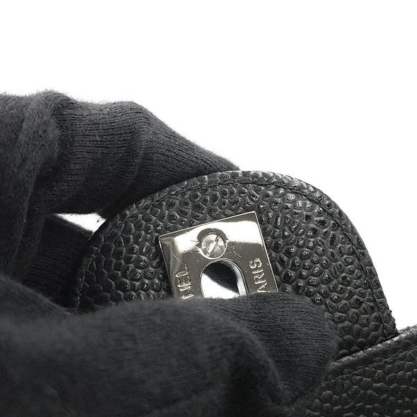 シャネル チェーンショルダーバッグ デカマトラッセ 30 ココマーク キャビアスキン ダブルチェーン A11869 CHANEL デカマト 黒