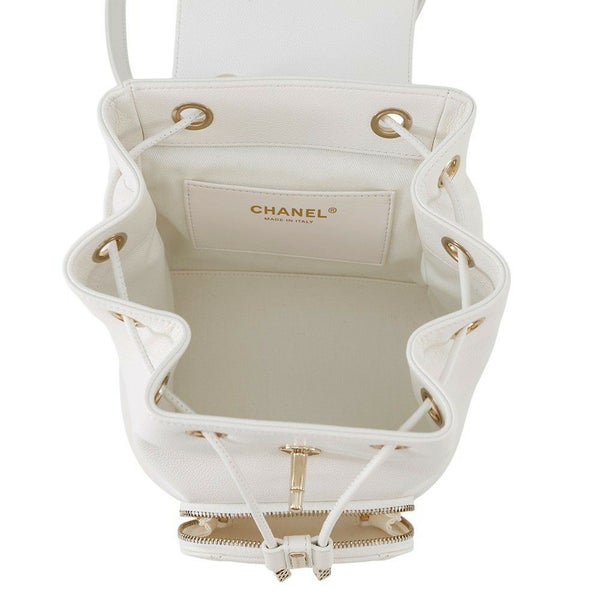 シャネル バックパック ココマーク マトラッセ キャビアスキン AS3530 CHANEL バッグ リュック 白