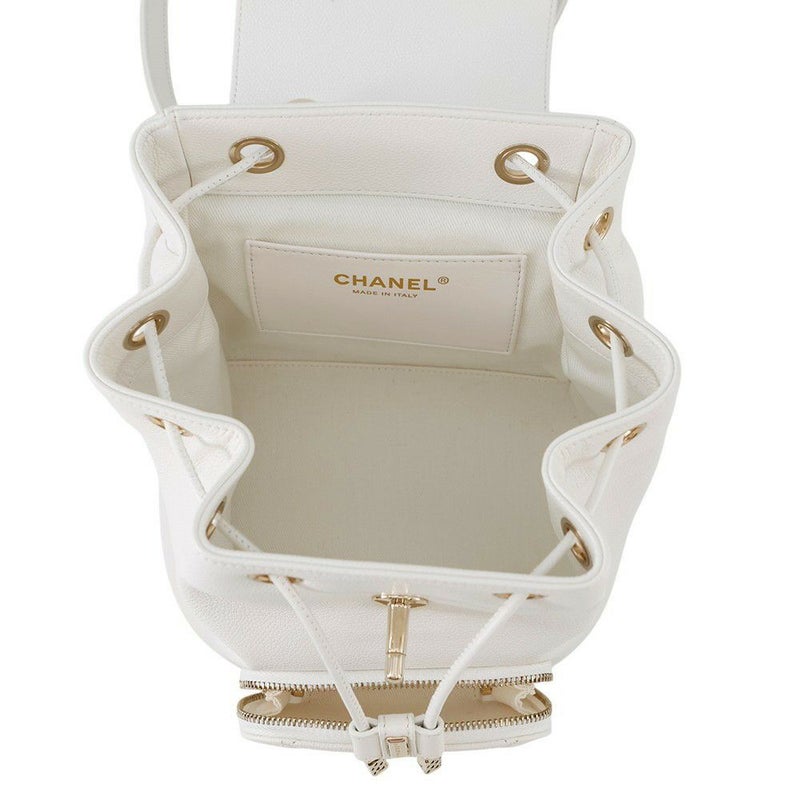 シャネル バックパック ココマーク マトラッセ キャビアスキン AS3530 CHANEL バッグ リュック 白