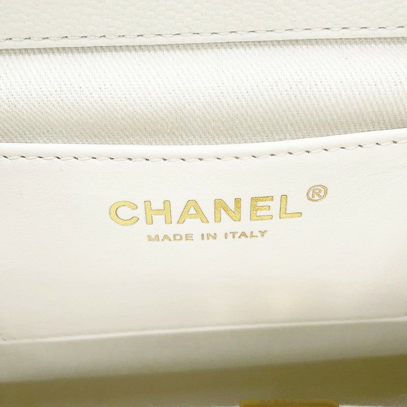 シャネル バックパック ココマーク マトラッセ キャビアスキン AS3530 CHANEL バッグ リュック 白