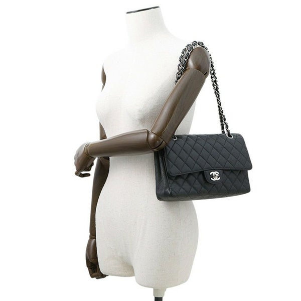 シャネル チェーンショルダーバッグ マトラッセ25 ココマーク キャビアスキン ダブルチェーン A01112 CHANEL 黒