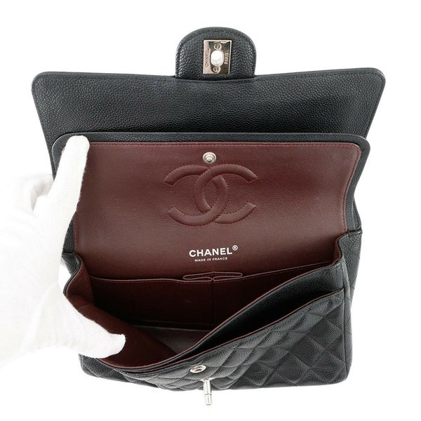 シャネル チェーンショルダーバッグ マトラッセ25 ココマーク キャビアスキン ダブルチェーン A01112 CHANEL 黒