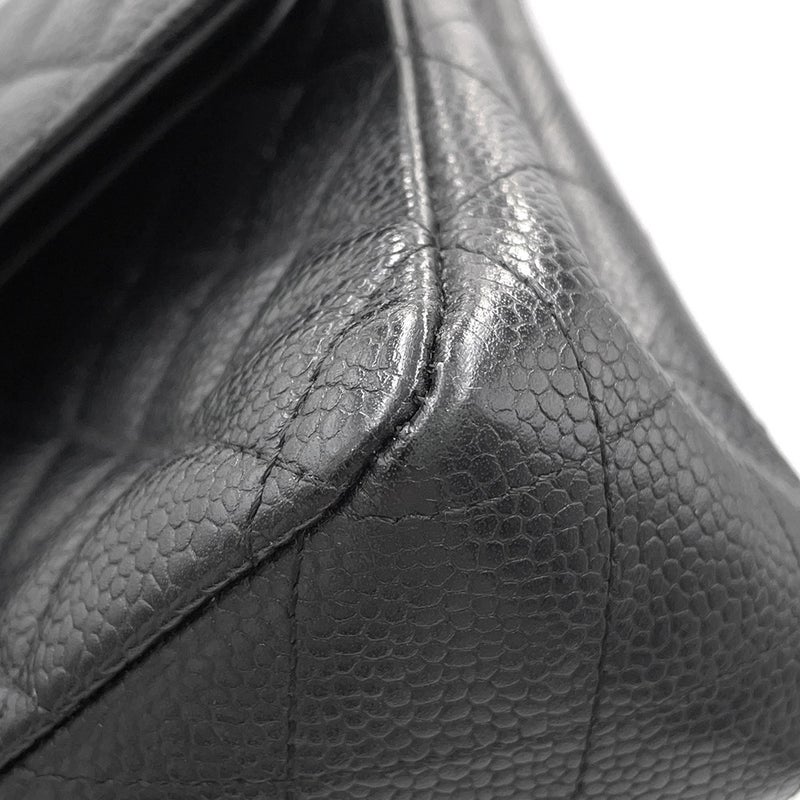 シャネル チェーンショルダーバッグ マトラッセ25 ココマーク キャビアスキン ダブルチェーン A01112 CHANEL 黒