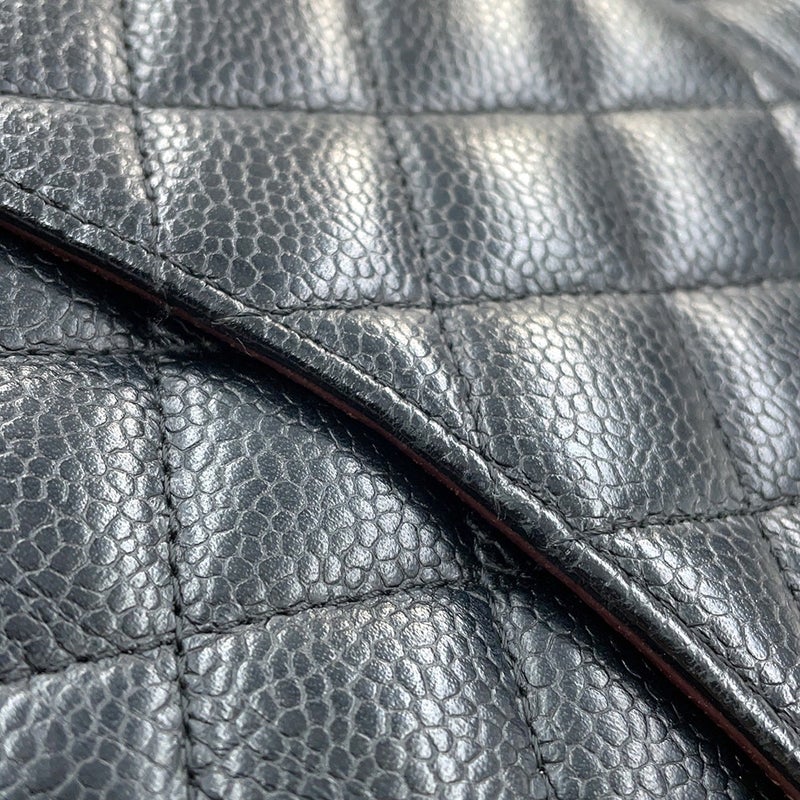 シャネル チェーンショルダーバッグ マトラッセ25 ココマーク キャビアスキン ダブルチェーン A01112 CHANEL 黒