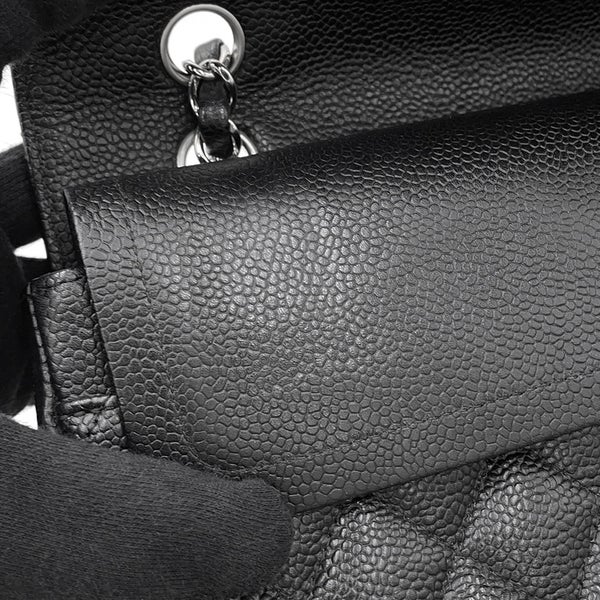シャネル チェーンショルダーバッグ マトラッセ25 ココマーク キャビアスキン ダブルチェーン A01112 CHANEL 黒