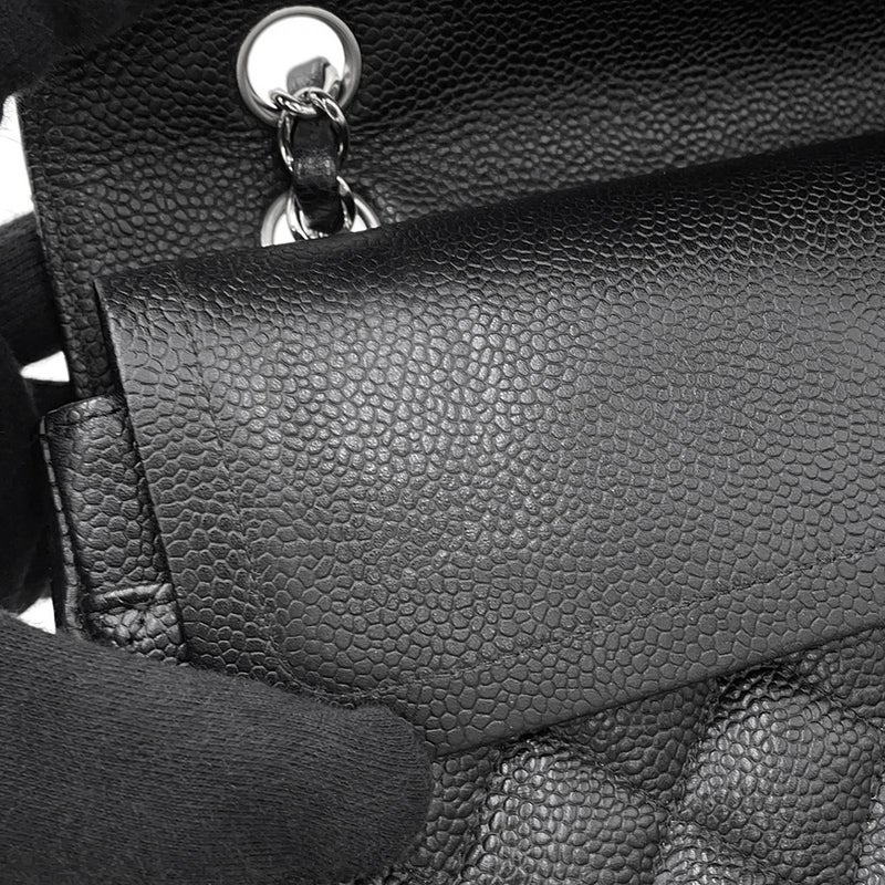シャネル チェーンショルダーバッグ マトラッセ25 ココマーク キャビアスキン ダブルチェーン A01112 CHANEL 黒