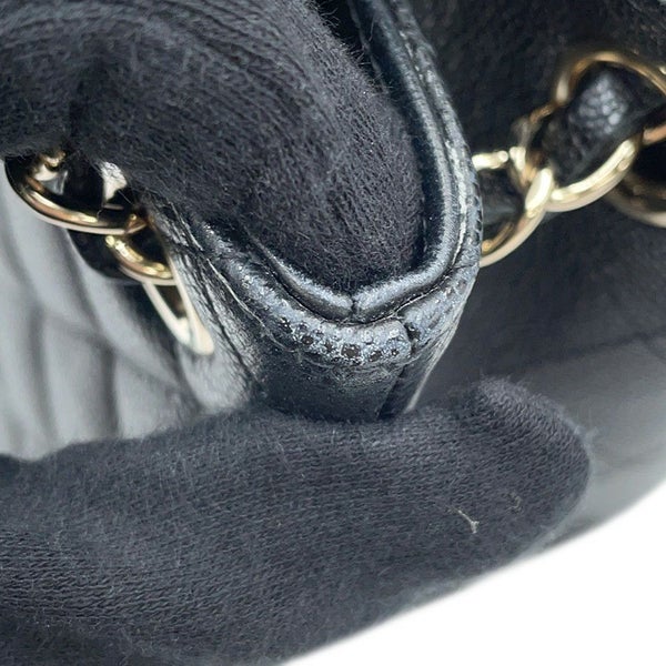 シャネル チェーンショルダーバッグ ココマーク マトラッセ ミニバケットバッグ キャビアスキン AS3176 CHANEL 黒