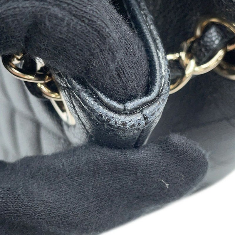 シャネル チェーンショルダーバッグ ココマーク マトラッセ ミニバケットバッグ キャビアスキン AS3176 CHANEL 黒