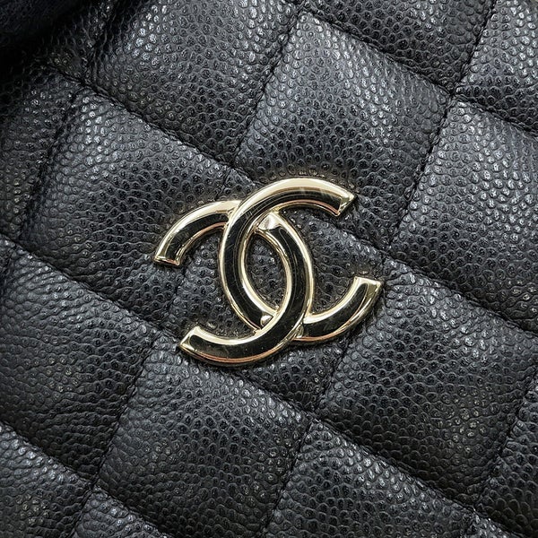 シャネル チェーンショルダーバッグ ココマーク マトラッセ ミニバケットバッグ キャビアスキン AS3176 CHANEL 黒