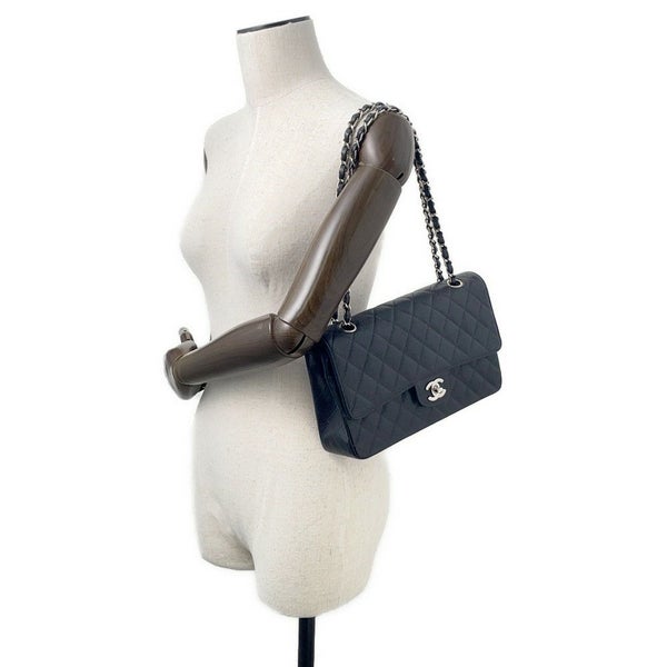 シャネル チェーンショルダーバッグ マトラッセ25 ココマーク ダブルチェーン キャビアスキン A01112 CHANEL 黒