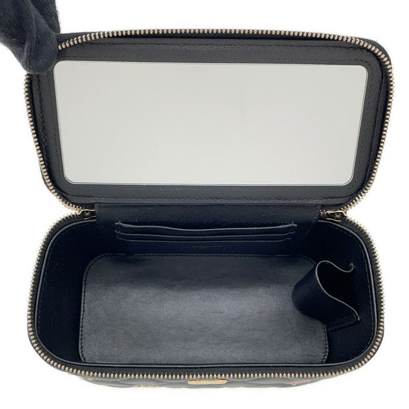 シャネル チェーンショルダーバッグ バニティ ココマーク マトラッセ トランプ キャビアスキン AP3079 黒