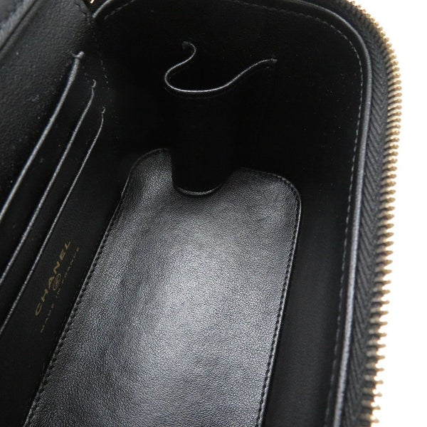 シャネル チェーンショルダーバッグ バニティ ココマーク マトラッセ トランプ キャビアスキン AP3079 黒