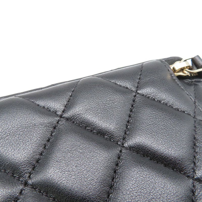 シャネル チェーンショルダーバッグ バニティ ココマーク マトラッセ トランプ キャビアスキン AP3079 黒