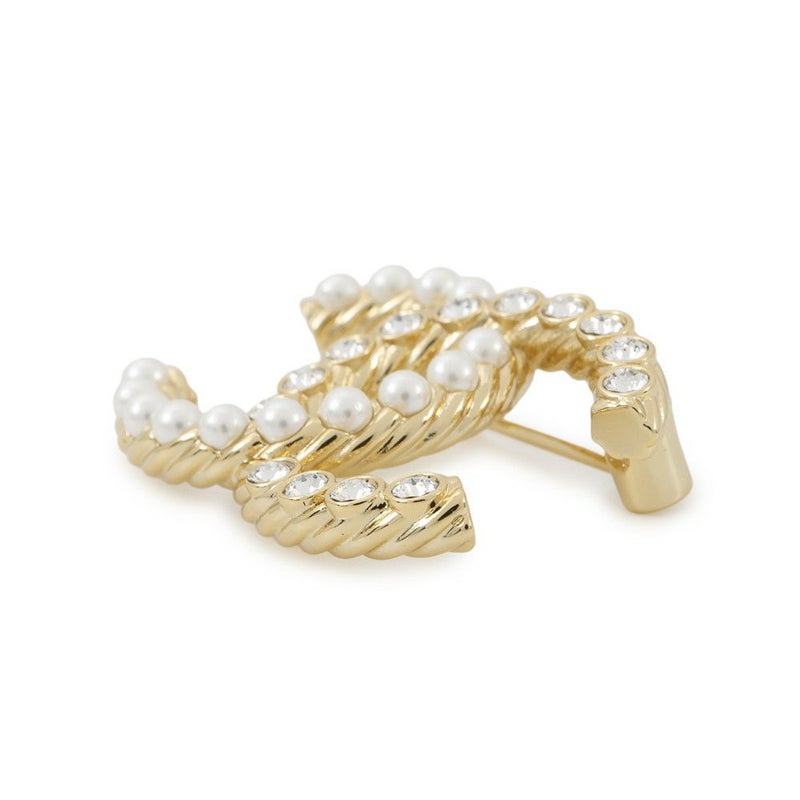 シャネル ブローチ ココマーク フェイクパール ラインストーン B23 A ABB082 CHANEL アクセサリー