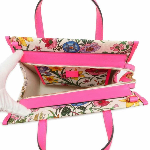 グッチ ハンドバッグ フローラ キャンバス 550141 GUCCI 2wayショルダーバッグ フラワー 白