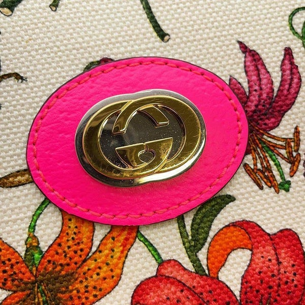 グッチ ハンドバッグ フローラ キャンバス 550141 GUCCI 2wayショルダーバッグ フラワー 白