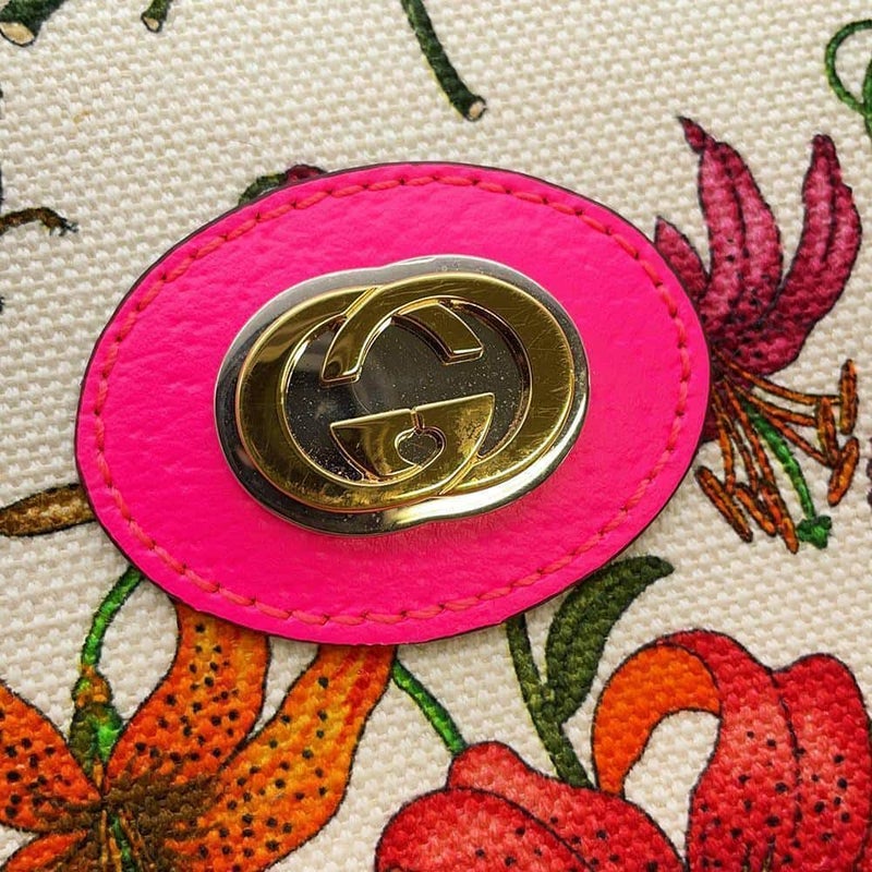 グッチ ハンドバッグ フローラ キャンバス 550141 GUCCI 2wayショルダーバッグ フラワー 白