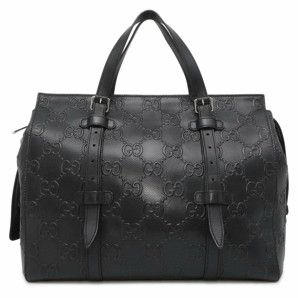 グッチ トートバッグ GGエンボス レザー 625774 GUCCI バッグ 黒 安心