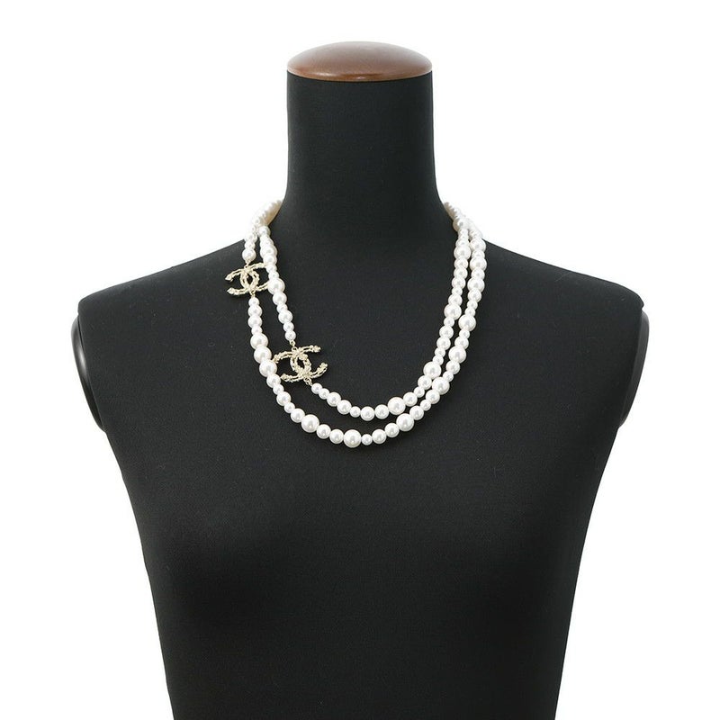 シャネル ロングネックレス ココマーク フェイクパール B21 K CHANEL アクセサリー