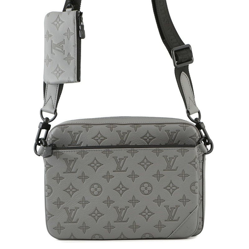 ルイヴィトン ショルダーバッグ モノグラム・シャドウ/カーフレザー トリオ・メッセンジャー  M46603 ブラック 黒 メンズ