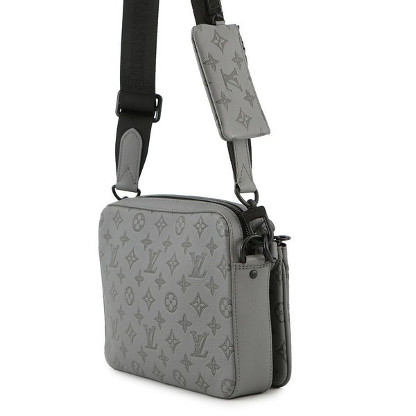 ルイヴィトン ショルダーバッグ モノグラム・シャドウ/カーフレザー トリオ・メッセンジャー  M46603 ブラック 黒 メンズ