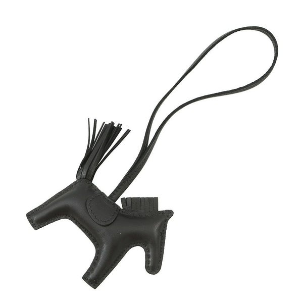 エルメス バッグチャーム ロデオ PM ブラック ラムスキン U刻印 HERMES チャーム ソーブラック 黒
