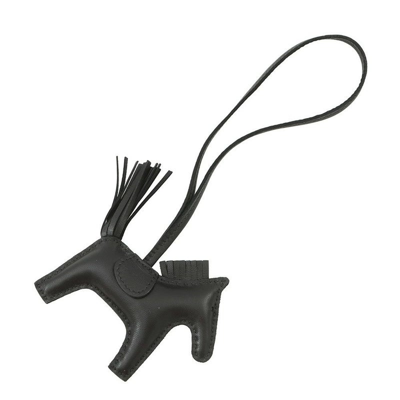 エルメス バッグチャーム ロデオ PM ブラック ラムスキン U刻印 HERMES チャーム ソーブラック 黒