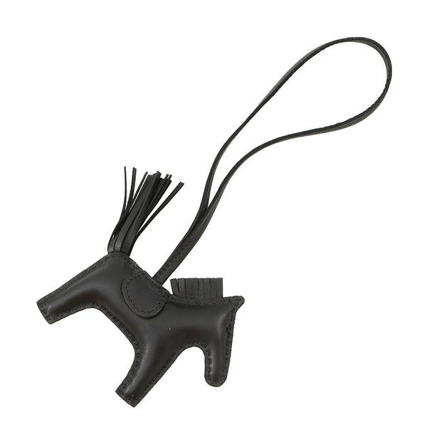 エルメス バッグチャーム ロデオ PM ブラック ラムスキン U刻印 HERMES チャーム ソーブラック 黒