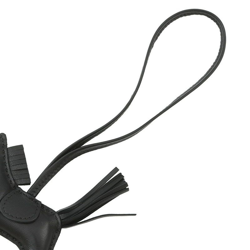 エルメス バッグチャーム ロデオ PM ブラック ラムスキン U刻印 HERMES チャーム ソーブラック 黒